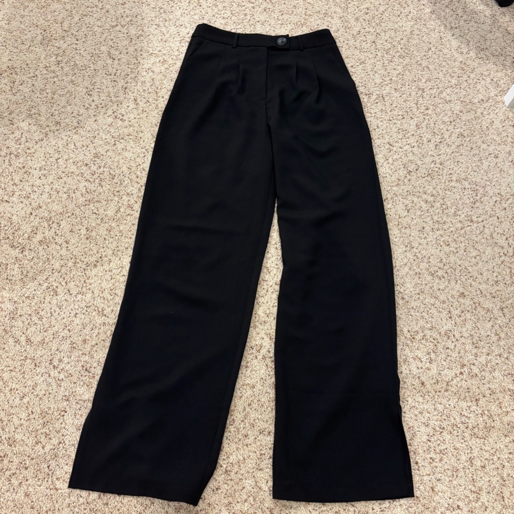 Black White Fox Dress Pants